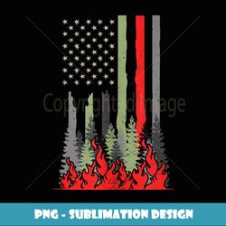 wildland firefighter design patriotic us american flag gift - high-resolution png sublimation file