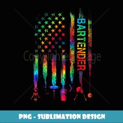 bartender with american flag ie dye bartending father's day - decorative sublimation png file