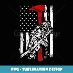 firefighter red axe attered fireman american flag - png transparent sublimation design