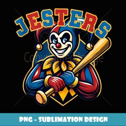 baseball softball season jester team logo red blue - trendy sublimation digital download