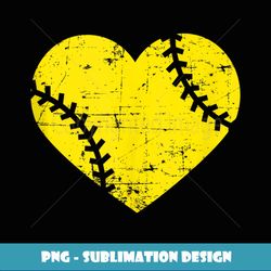 softball heart cute outfit for mom girls game day - signature sublimation png file