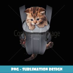 meow cat kitten carrier - retro png sublimation digital download