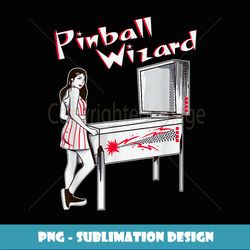 pinball wizard pinball machine with woman playing - premium png sublimation file