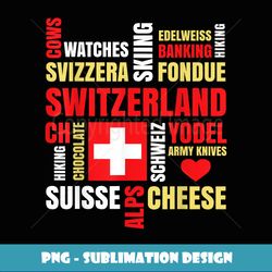 switzerland alps cows fondue cheese skiing swiss lover gift - stylish sublimation digital download