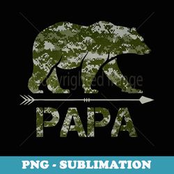 papa bear camouflauge father's day - instant png sublimation download