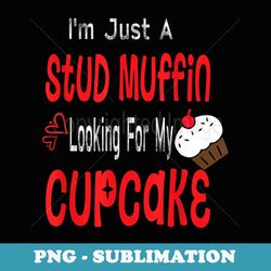 toddler boy valentines day just a stud muffin cupcake - sublimation digital download