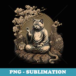 cat buddha zen - unique sublimation png download