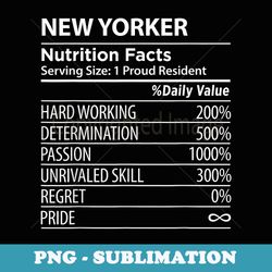 new yorker nutrition facts funny new york pride - png sublimation digital download