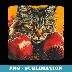 cool boxing cat for boxing gloves and cats lovers - png transparent sublimation file