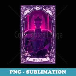 creepy anime justice tarot card dark witchcraft otaku - signature sublimation png file