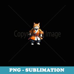 cute cat samurai anime japanese vintage tattoo graphic - sublimation png file