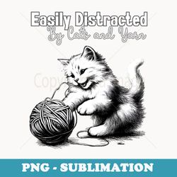 adorable knitting and crochet happy cat yarn lovers - exclusive sublimation digital file
