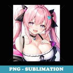 animemanga style kawaii pink hair girl waifu otaku weeb art - instant sublimation digital download