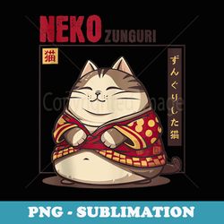 cute chubby cat japanese neko retro kanji aesthetic - aesthetic sublimation digital file