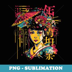 japan geisha cool anime illustration graphic s - stylish sublimation digital download