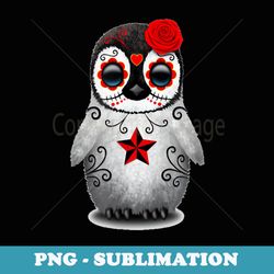 sugar skull penguin day of the dead halloween - stylish sublimation digital download