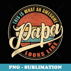 mens awesome papa grandpa vintage sunset graphic fathers day - digital sublimation download file