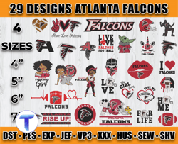 29 bundle nfl atlanta falcons logo embroidery design, nfl machine embroidery, atlanta falcons embroidery, nfl embroidery