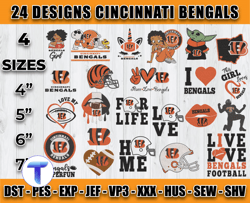 bundle 24 designs cincinnati bengals embroidery, nfl cincinnati bengals embroidery, nfl embroidery files