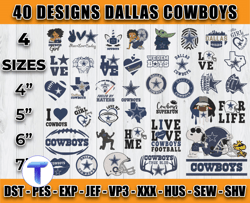 bundle 40 designs nfl dallas cowboys embroidery, nfl dallas cowboys logo embroidery, nfl embroidery files
