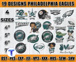 bundle 19 designs nfl philadelphia eagles embroidery, nfl philadelphia eagles logo embroidery, nfl embroidery files