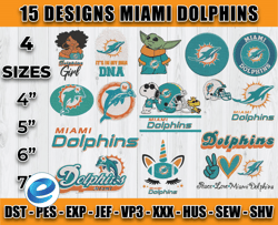 bundle 15 designs nfl miami dolphins embroidery, nfl miami dolphins logo embroidery, nfl embroidery files