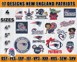 bundle 17 designs nfl new england patriots embroidery, nfl new england patriots logo embroidery, nfl embroidery files