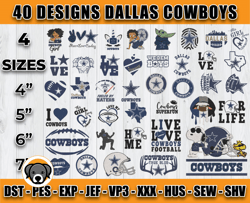 bundle 40 designs nfl dallas cowboys embroidery, nfl dallas cowboys logo embroidery, nfl embroidery files