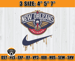 nba mix nike, new orleans pelicans embroidery design, nba embroidery, nba new orleans peli embroidery, nfl embroidery 01