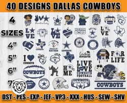 bundle 40 designs nfl dallas cowboys embroidery, nfl dallas cowboys logo embroidery, nfl embroidery files