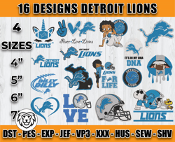 bundle 16 designs nfl detroit lions embroidery, nfl detroit lions logo embroidery, nfl embroidery files