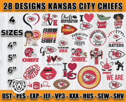 bundle 28 designs nfl kansas city chiefs embroidery, nfl kansas city chiefs logo embroidery, nfl embroidery files