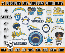 bundle 21 designs nfl los angeles chargers embroidery, nfl la chargers logo embroidery, nfl embroidery files