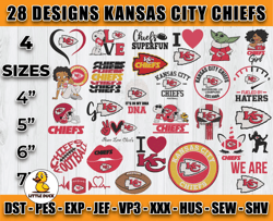 bundle 28 designs nfl kansas city chiefs embroidery, nfl kansas city chiefs logo embroidery, nfl embroidery files