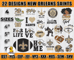 bundle 22 designs nfl new orleans saints embroidery, nfl new orleans saints logo embroidery, nfl embroidery files