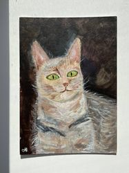 cat acrylic painting original art portrait