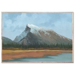 mountain lake wall art banff national park art print alberta oil painting canada fall landscape poster by forestprint