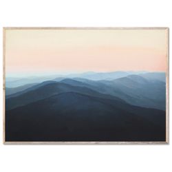 blue ridge art print smoky mountains oil painting sunset mountain poster minimalist landscape indigo blue by forestprint