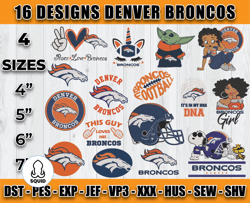 bundle 16 designs nfl denver broncos embroidery, nfl denver broncos logo embroidery, nfl embroidery files