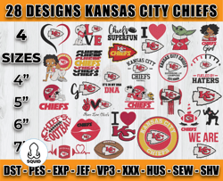 bundle 28 designs nfl kansas city chiefs embroidery, nfl kansas city chiefs logo embroidery, nfl embroidery files