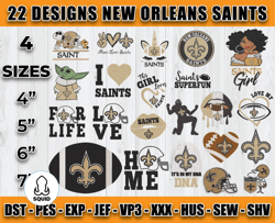 bundle 22 designs nfl new orleans saints embroidery, nfl new orleans saints logo embroidery, nfl embroidery files