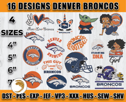 bundle 16 designs nfl denver broncos embroidery, nfl denver broncos logo embroidery, nfl embroidery files