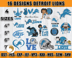 bundle 16 designs nfl detroit lions embroidery, nfl detroit lions logo embroidery, nfl embroidery files