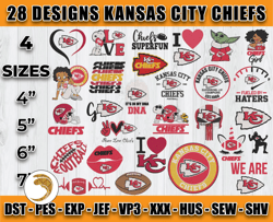 bundle 28 designs nfl kansas city chiefs embroidery, nfl kansas city chiefs logo embroidery, nfl embroidery files