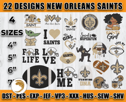 bundle 22 designs nfl new orleans saints embroidery, nfl new orleans saints logo embroidery, nfl embroidery files