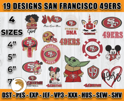 bundle 19 designs nfl san francisco 49ers embroidery, nfl san francisco 49ers logo embroidery, nfl embroidery files
