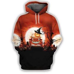 jeep scary jeep pumpkin halloween hoodie design 3d full printed sizes s - 5xl - nabw271