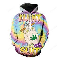 cannabis hoodie blunt slut design 3d full printed sizes s - 5xl ca101907