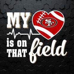 retro my heart is on that field svg