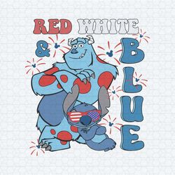 sully monster inc and stitch red white blue svg